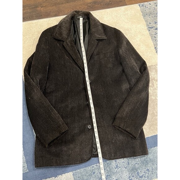 Men's Black Elephant Corduroy Feel Blazer Sport Coat 3 Button - Picture 10 of 11